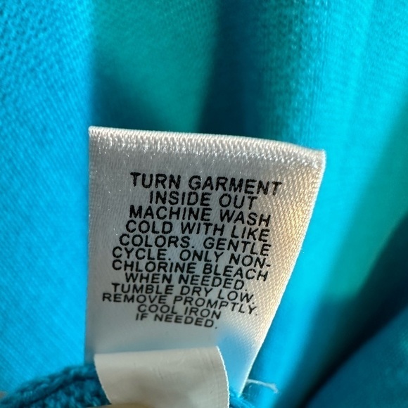 Express 100% Cotton Light Blue Knit Long Sleeve V Neck Pullover Sweater Size XL - Picture 9 of 9